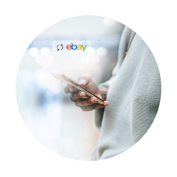 Customer placing eBay order on their phone