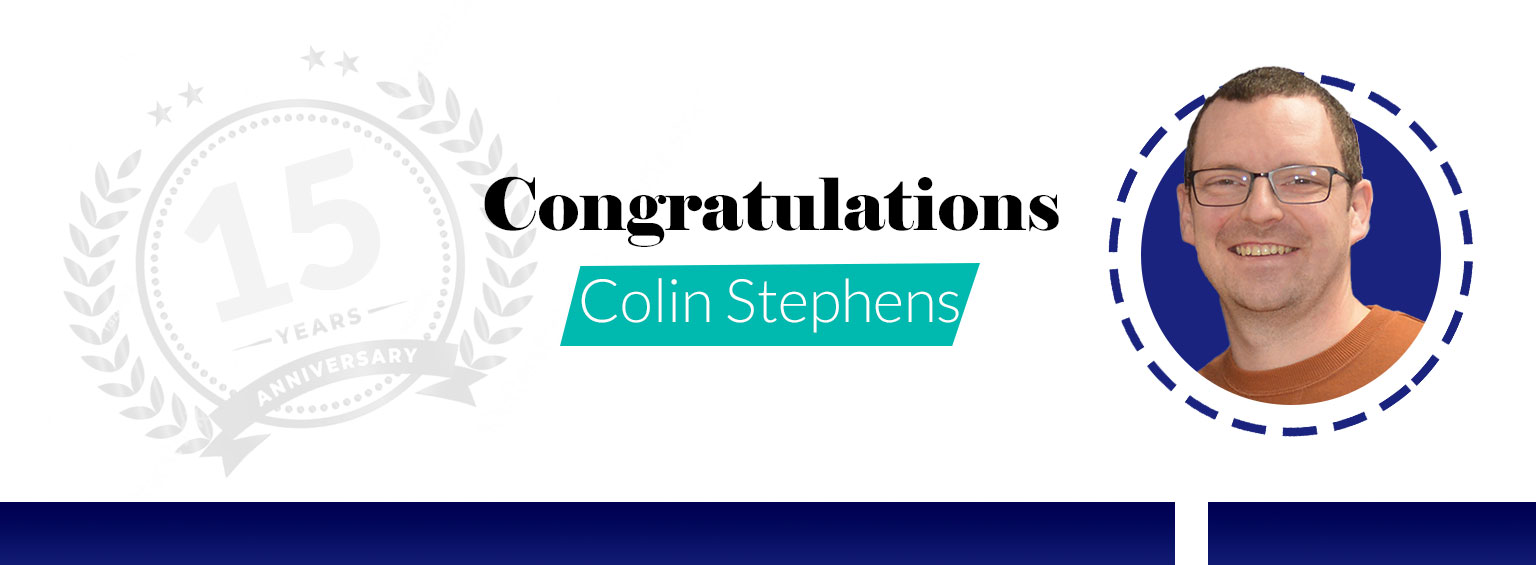 Colin Stephens 15 Year Anniversary Header